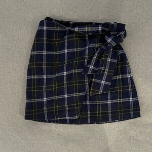 Wilfred Navy and Green Plaid Mini Skirt